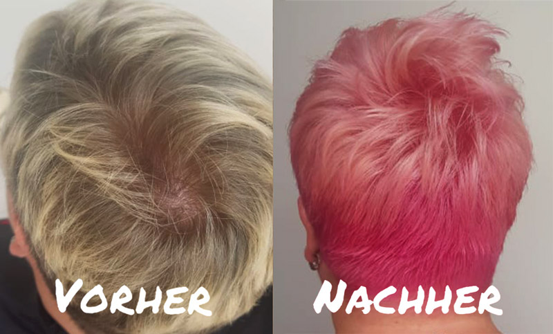 Pink-rose Haare färben bei Sonja Wieser in Traisen